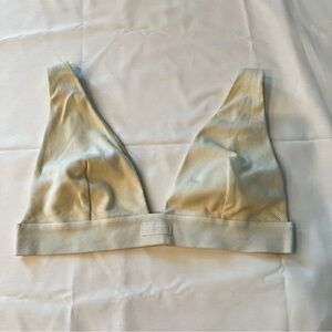 Skims bra women’s size XL white Rib cotton plunge soft bralette unlined